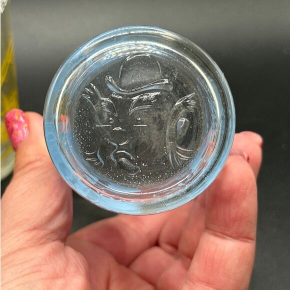 1950s Howdy Doody Parade Welch's Jelly Drinking Glasses Set of 3 Embossed Bottom - Picture 10 of 10